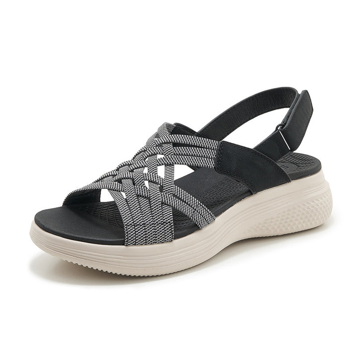 Dame mode sandaler med elastiske remme og dämpende sål Stilla