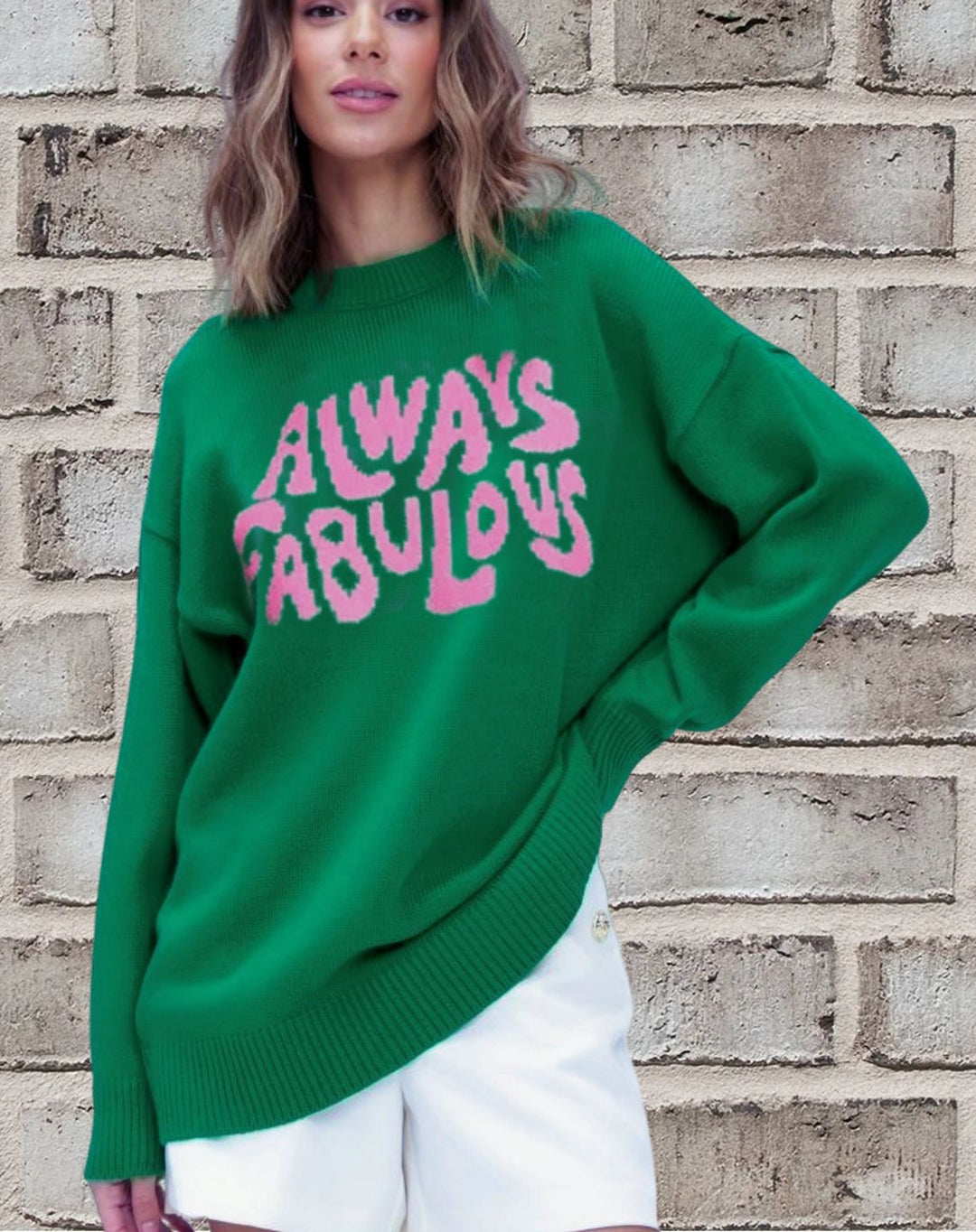 Dame Klassisk sweater med statement-design og løs pasform Stilla