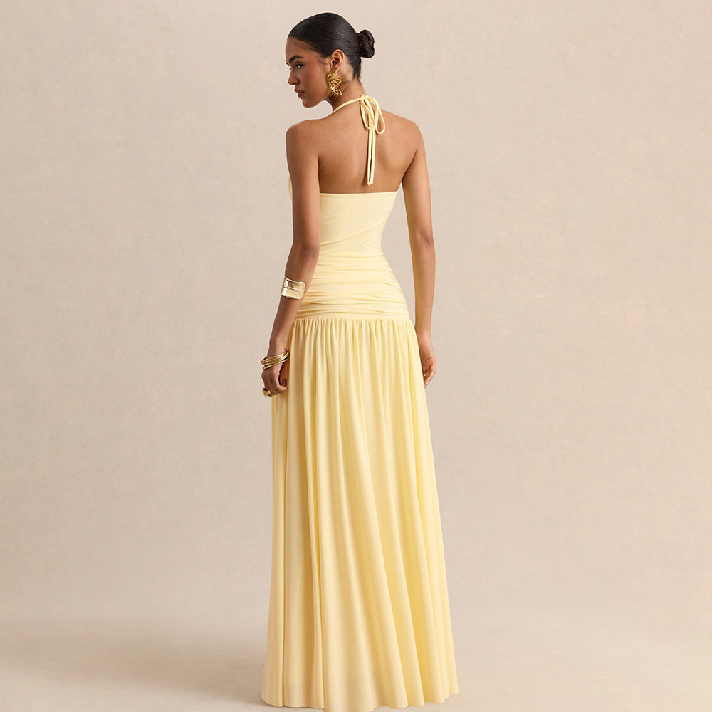 Dame Elegant aften kjole med off-shoulder-design og flydende kappe Skovae