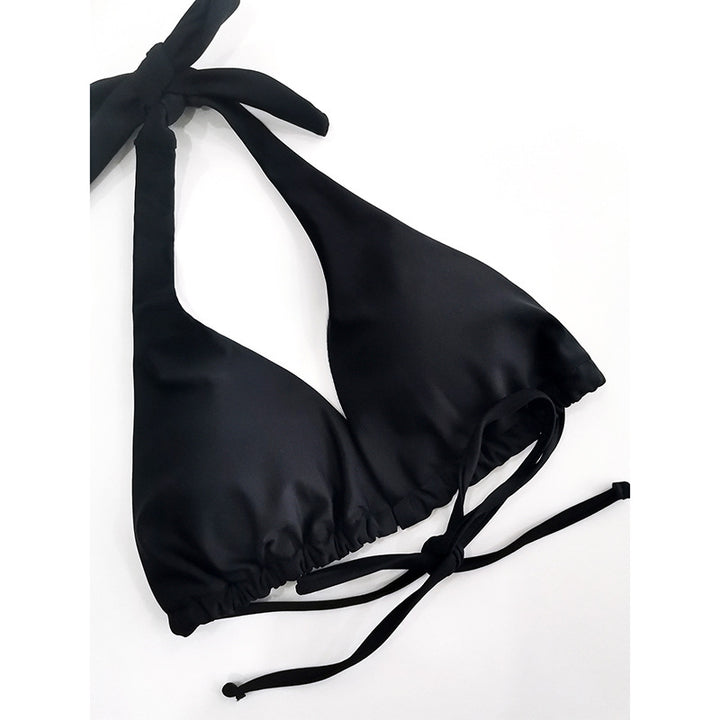 Dame triangel-bikini med raffinerede bindebånd og dyb udskæring Stilla