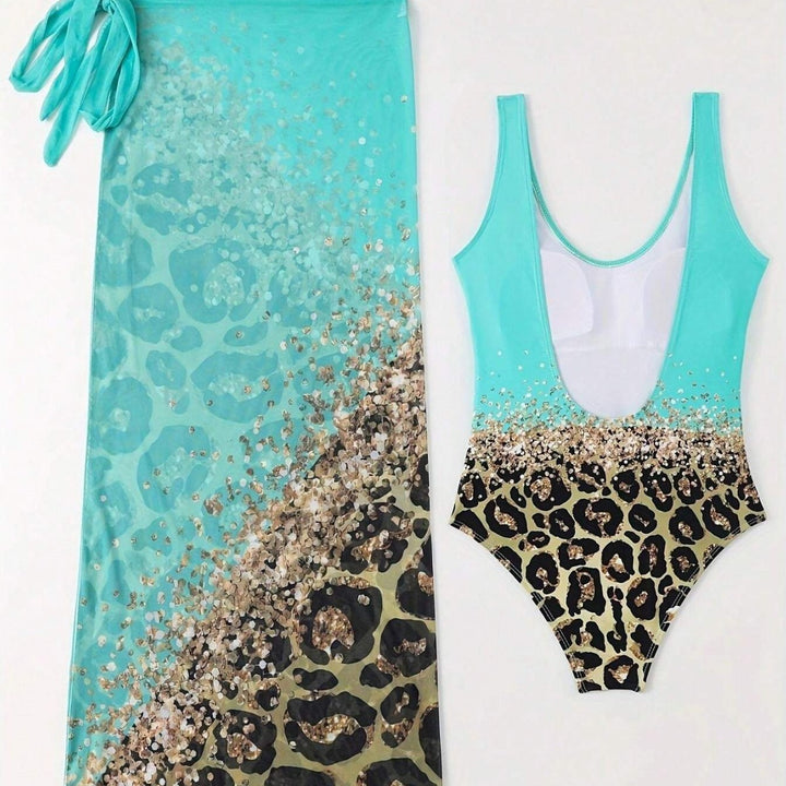 Femme Elegante Dyreprint Monokini med Transparent Dækning Stilla