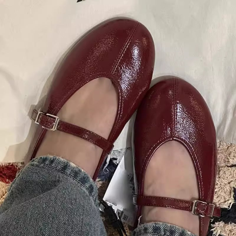 Dame Klassiske Mary Jane Ballerinas med spænde-detalje Stilla