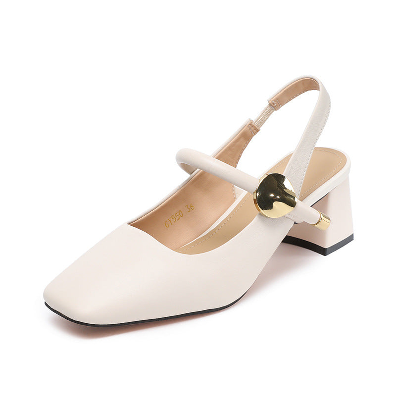 Dame elegante blokhæl Slingback pumps Stilla