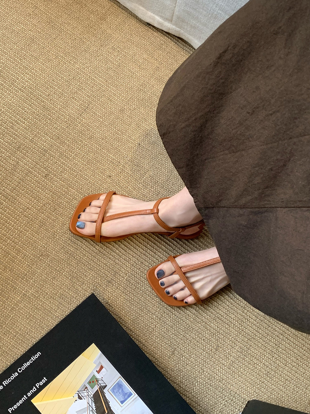 Dame Minimalistiske Flade T-Rem Sandaler Stilla