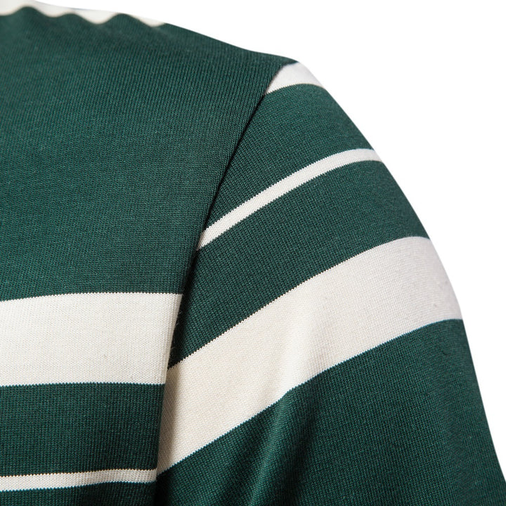 Herrer sweatshirt med moderne stribemønster og praktisk lynlås Stilla