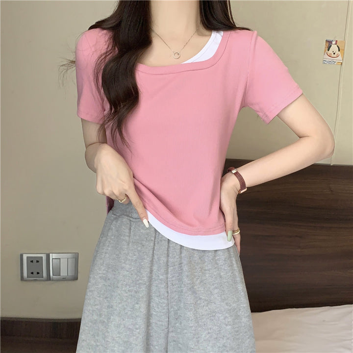 Femme Soft-Fit Lagdeling Rund hals T-Shirt Stilla