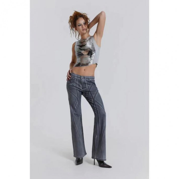 Dame Metallic Cutout Crop Top Stilla