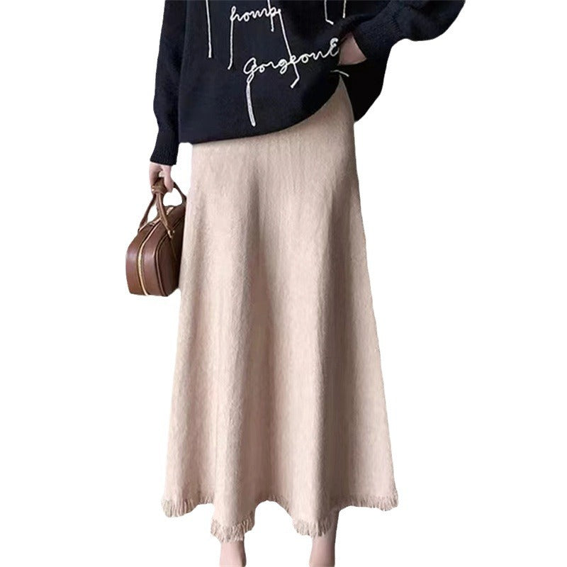 Damer elegant midi nederdel med frynser Stilla
