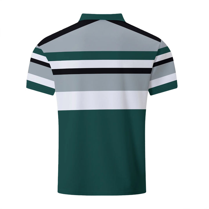 Herrer polo t-shirt med moderne stribemønster og åndbart materiale Stilla