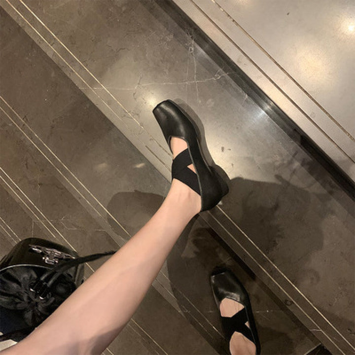 Dame Vintage-inspirerede Chunky Heel Mary Jane Mules Stilla