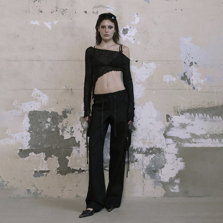 Dame kreativ overdel med asymmetrisk snit og off-shoulder design Stilla