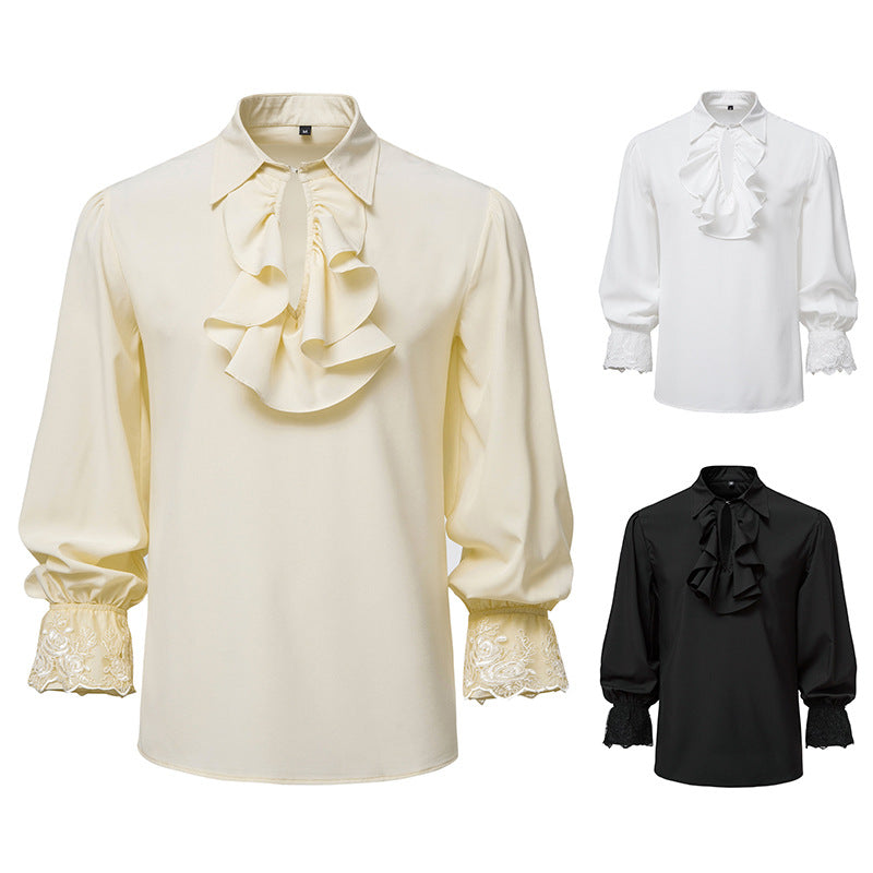 Femme Elegante Rynkebluse med Spidsedetaljer Stilla