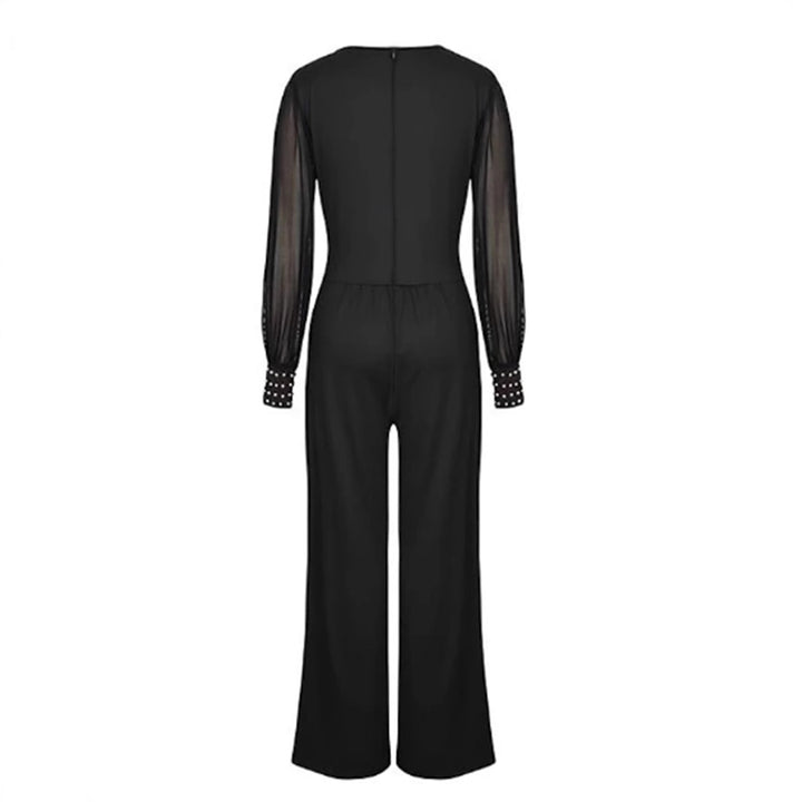 Dame Elegant Jumpsuit med gennemsigtige ærmer og figursyet skæring Stilla