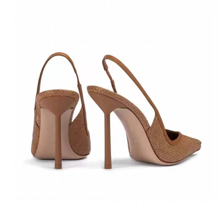 Femme Elegante Slingback Stiletto hæl med strukturerede detaljer Stilla