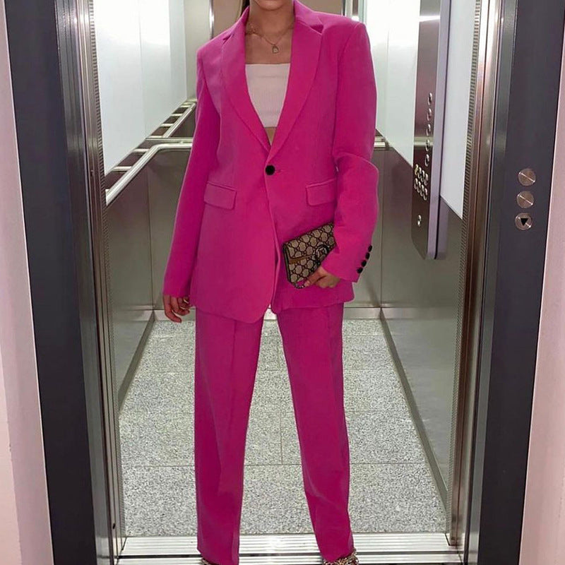 Dame Modisk Blazer-suit med overdimensioneret snit og elegante detaljer Stilla