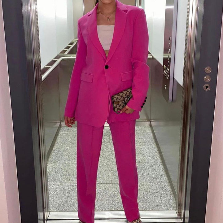 Dame Modisk Blazer-suit med overdimensioneret snit og elegante detaljer Stilla