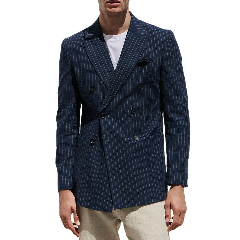 Herrer elegant stribet blazer i dobbelt snit Stilla