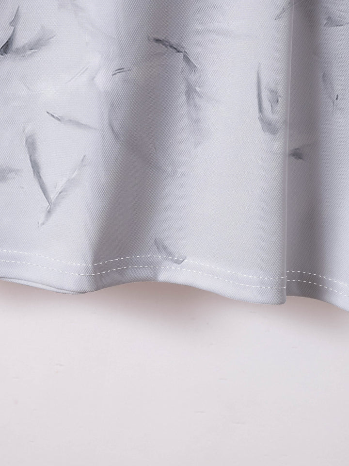 Herrer kortærmet poloshirt med kunstnerisk mønster og åndbare egenskaber Stilla