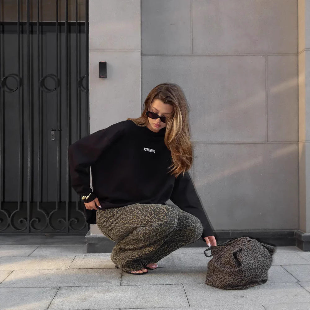 Damer Oversized sweatshirts med iøjnefaldende bogstaver Skovae