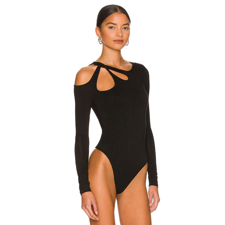 Kvinde Langærmet Bodysuit med Fashionable Udsnit Design Stilla