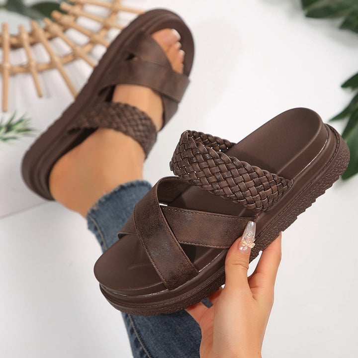 Damer Sportlige Tåsplit-sandaler med flettet design og skridsikker sål Stilla