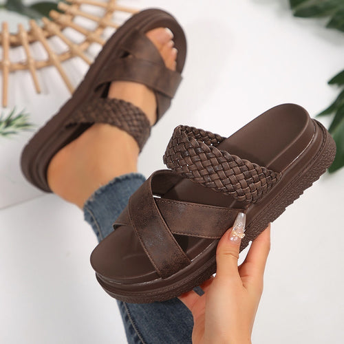 Damer Sportlige Tåsplit-sandaler med flettet design og skridsikker sål Stilla