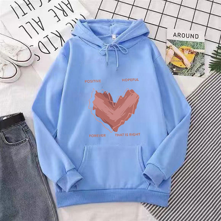 Kvindernes hoodie med inspirerende hjerte-motiv Skovae