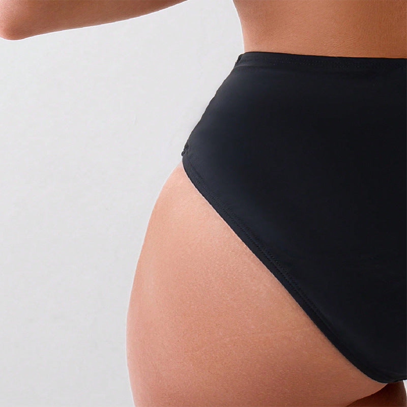 Dame højtaljet bikinibund med elegant indpakningslook Skovae