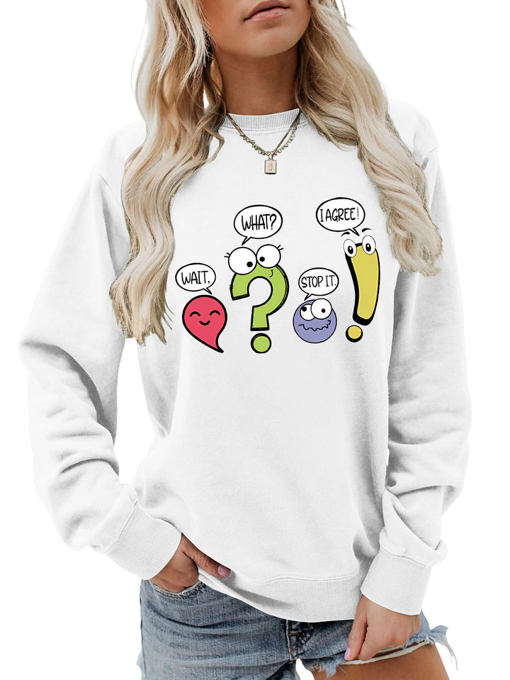 Kvinders afslappede sweater med humoristisk print Stilla
