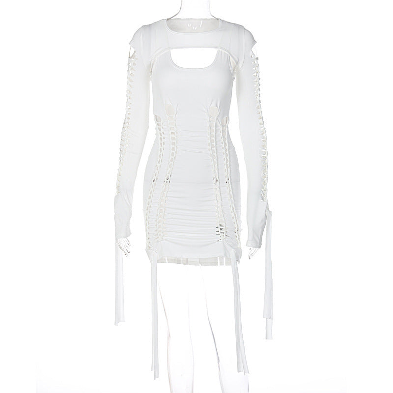 Dame minikjole med raffineret slangeprint og asymmetrisk cut-out-detaljer Stilla