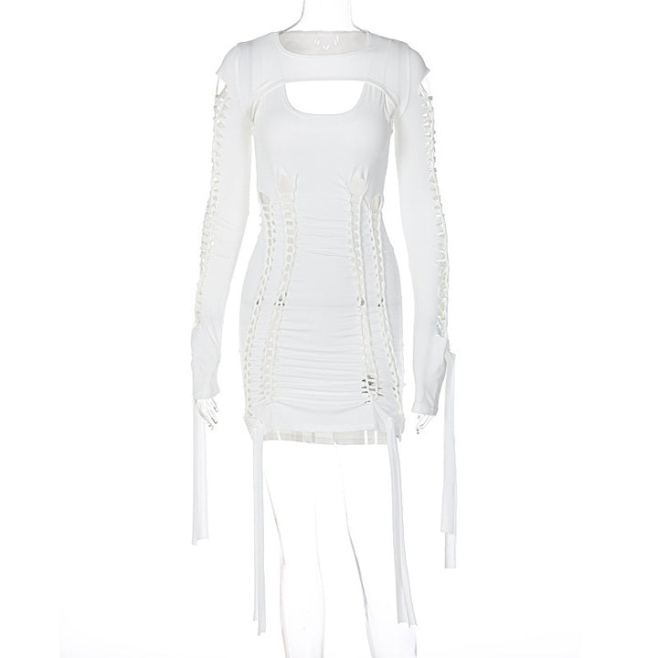 Dame minikjole med raffineret slangeprint og asymmetrisk cut-out-detaljer Stilla