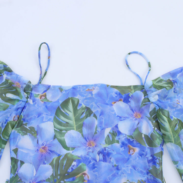 Femme Off-Shoulder Ruffleshirt Mini Kjole med Bindingsdetalje Stilla