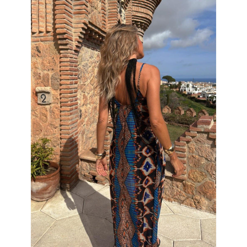 Dame Halterneck Bohemian Maxikjole Stilla