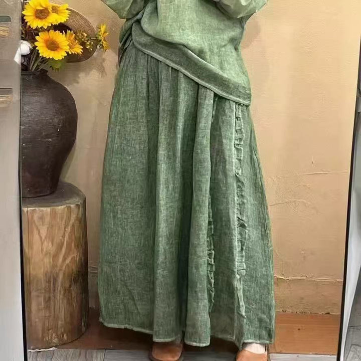 Femme Elegant Flydende Maxi-nederdel Stilla