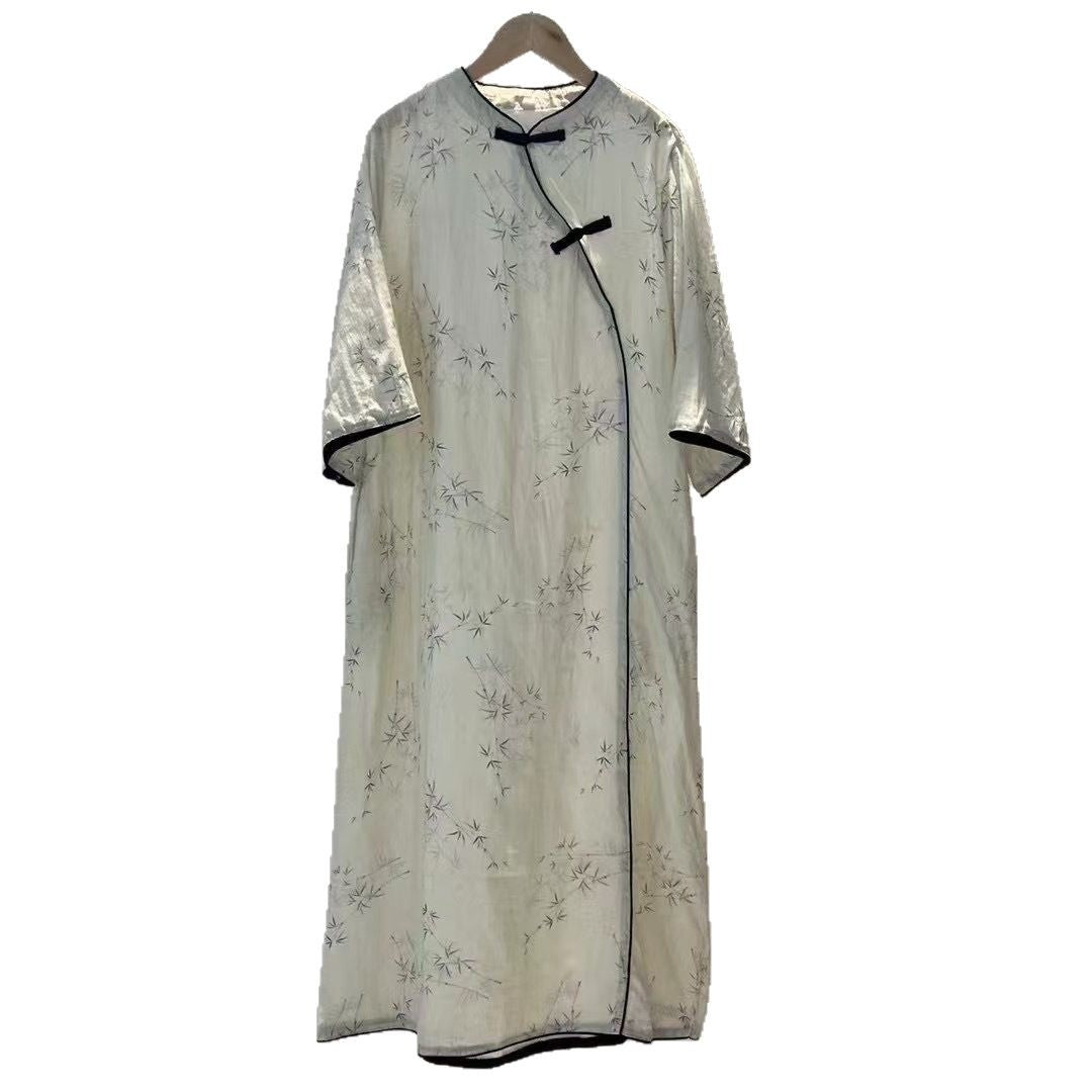 Femme Elegante Kimono-Stil Midi Kjole Stilla