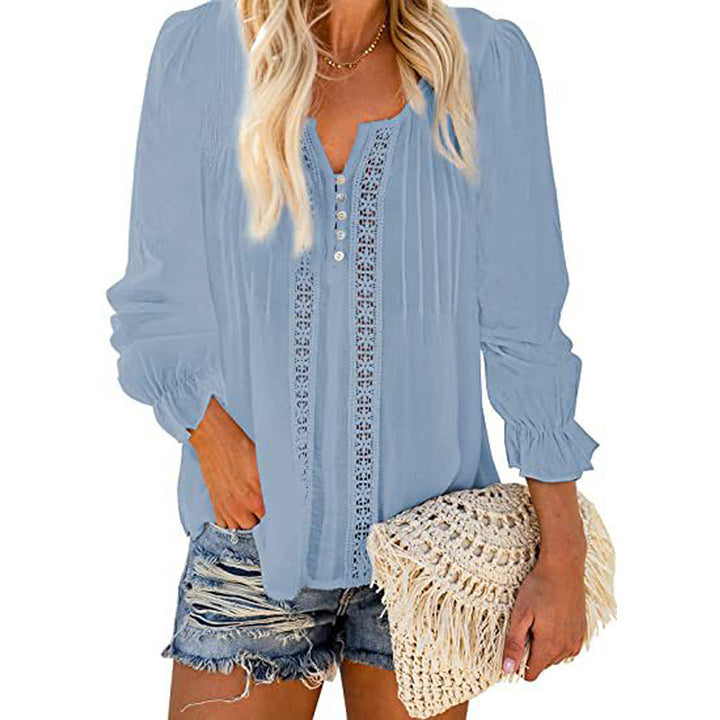 Damebluse med fine broderidetaljer Stilla