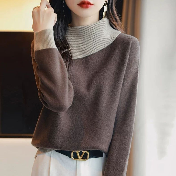 Dame sweater med moderne stå-krave Stilla