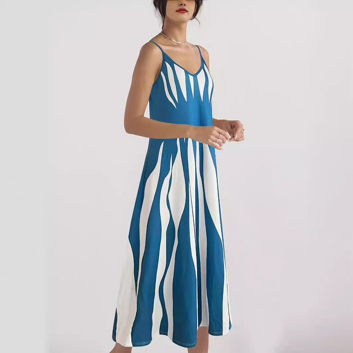 Dame Elegant Udfoldet Maxi-Kjole Stilla