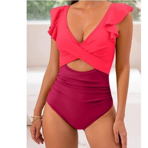 Dame Rynker Kryds-Front Cut-Out Én Stykke Badedragt Stilla