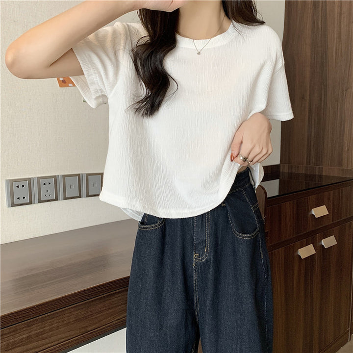 Femme Relaxed Fit Tekstureret Rundhals T-Shirt Stilla