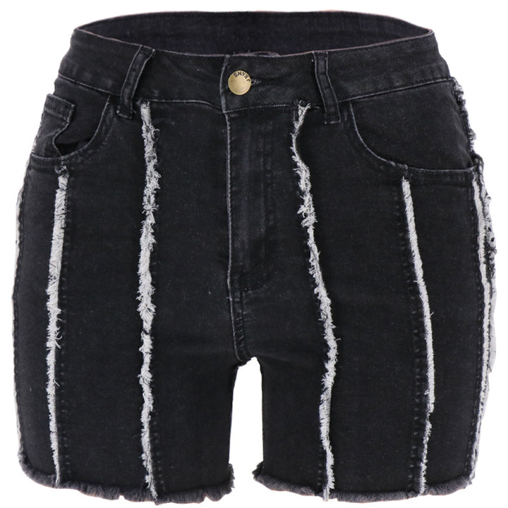 Dame Lækre Ripped Denim-Shorts med høj talje og frynset afslutning Stilla