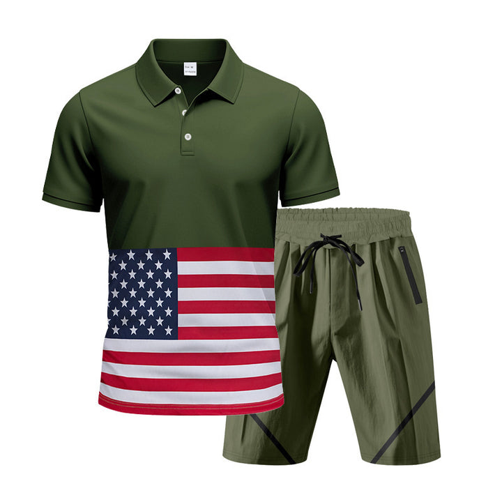 Herre Polo-T-shirt og Shorts Sæt Stilla