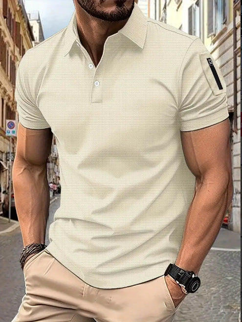 Herrer moderne kortærmet poloshirt med struktureret design Stilla