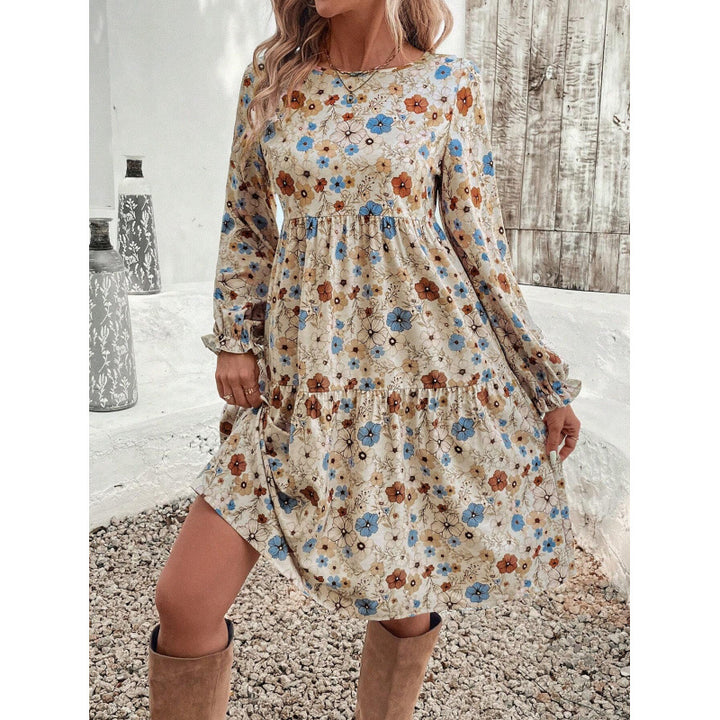Dame Floral Lagdelt Mini Kjole Stilla