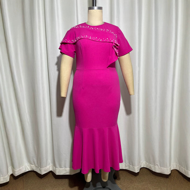 Damer Elegant Figurtilpasset Maxikjole med Ruffles detaljer Skovae
