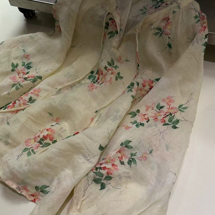 Femme Floral Broderet Knappeskjorte Stilla