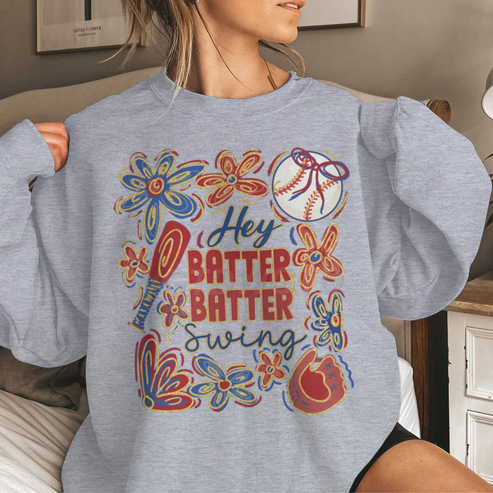 Dame sweatshirts med kreativ baseballmotiv og afslappet snit Stilla