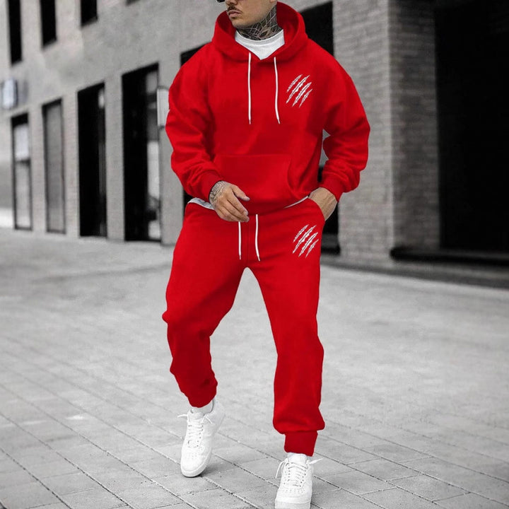 Herre hoodie tracksuit med kreative grafik og komfortabel pasform Skovae
