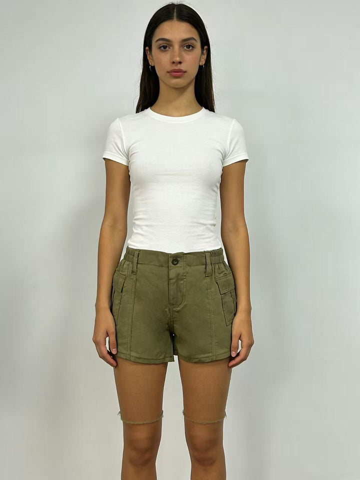 Dame cargo-shorts med funktionelle sidelommer og elastisk talje Skovae