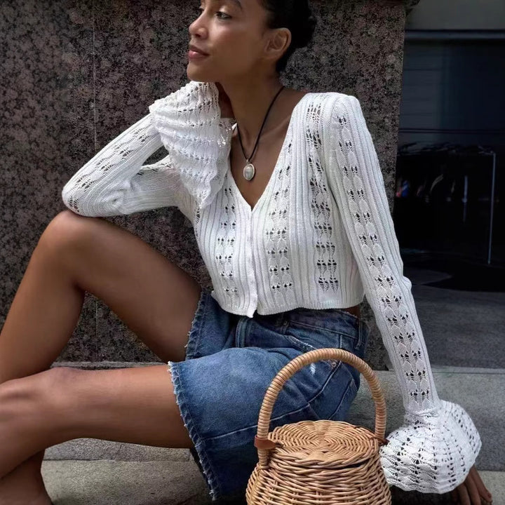 Femme Elegant Korte Strikk cardigan Stilla
